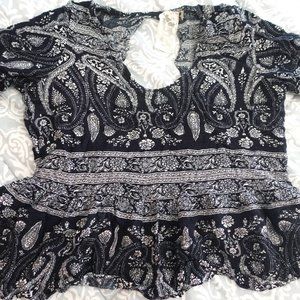 Flowy Floral Blue Top